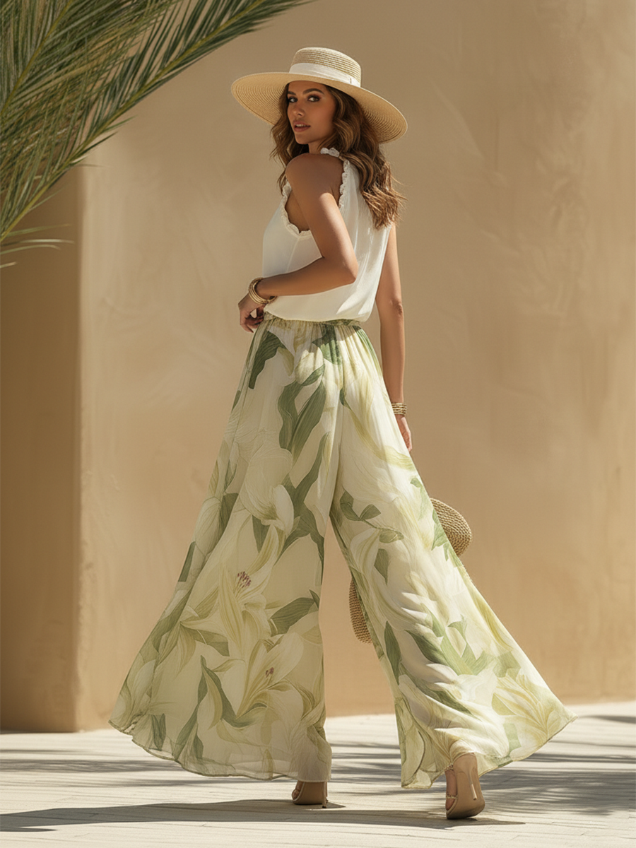 Maren | Elegantes Lila Bedrucktes Fluid-Set