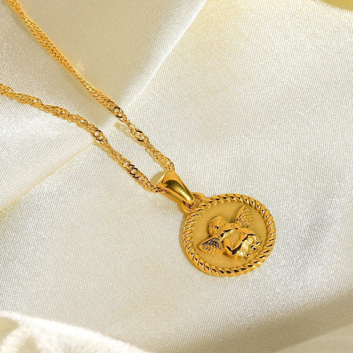 Monica | Halskette mit Medaille des Schutzengels