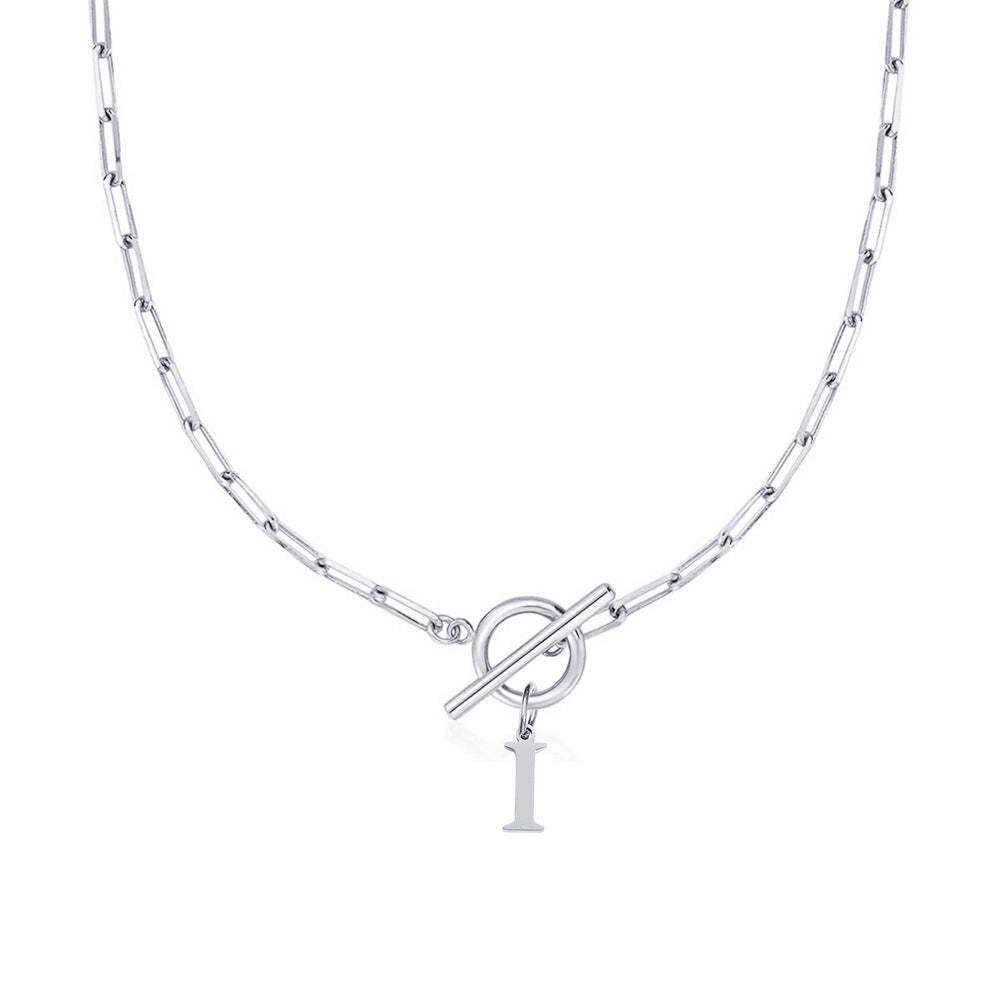 Ganelle | Moderne Paperclip Initialien Halskette