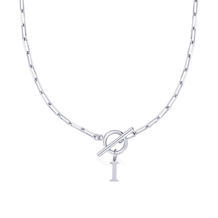 Ganelle | Moderne Paperclip Initialien Halskette