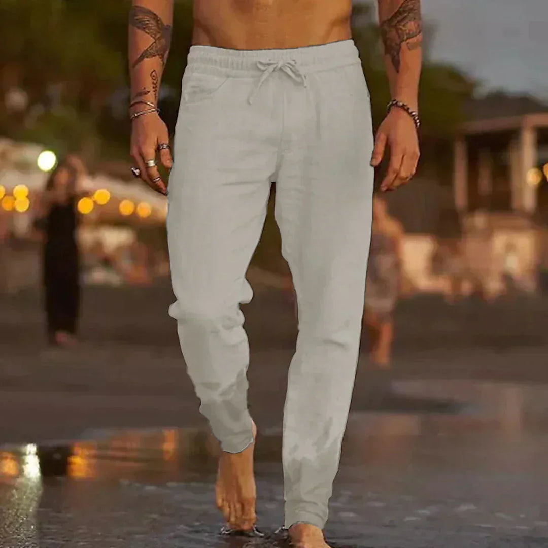 Sorevani | Leichte und Atmungsaktive Leinen Strandhose