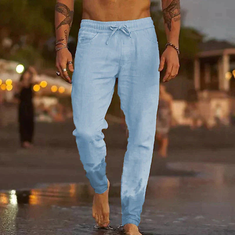 Sorevani | Leichte und Atmungsaktive Leinen Strandhose