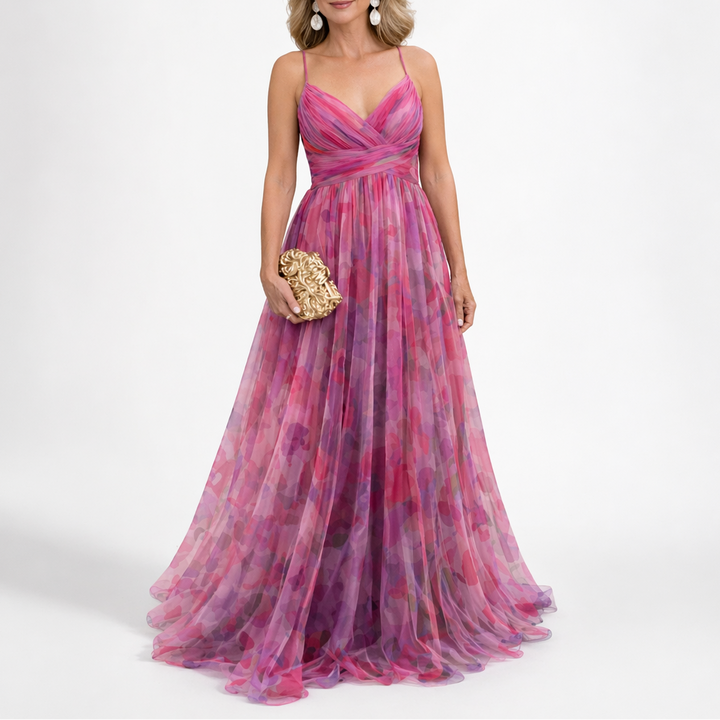Jenvique | Elegantes Maxikleid mit floralem Muster für Frauen im femininen Stil