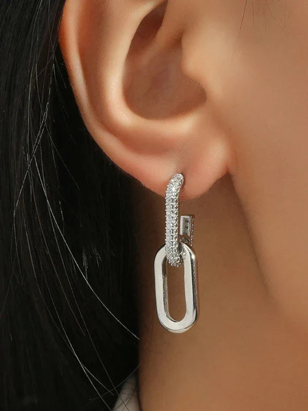 Fallon | Elegante Kettenohrringe mit Zirkonia-Glanz