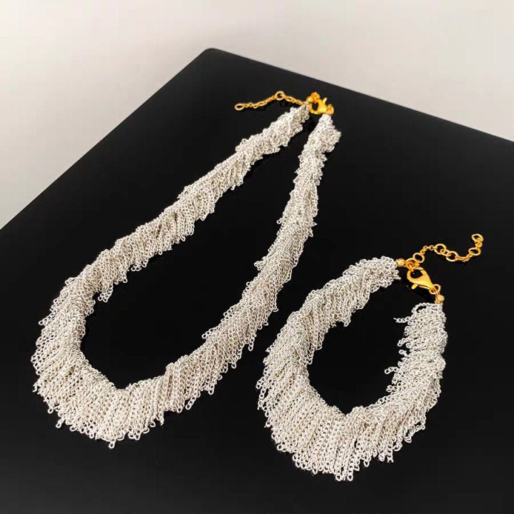 Ursa | Dynamisches Kaskaden-Quasten Schmuck-Set