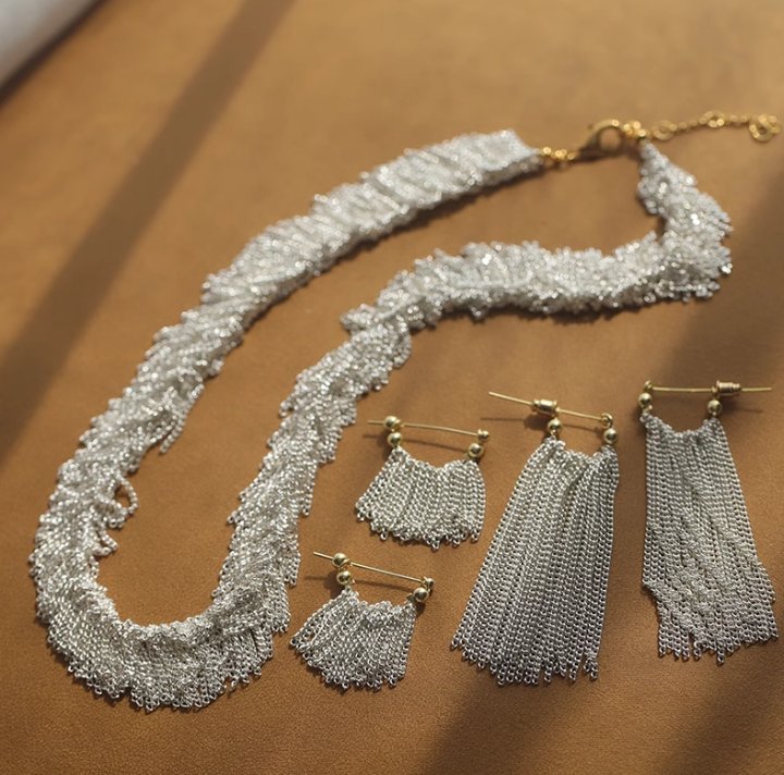Ursa | Dynamisches Kaskaden-Quasten Schmuck-Set