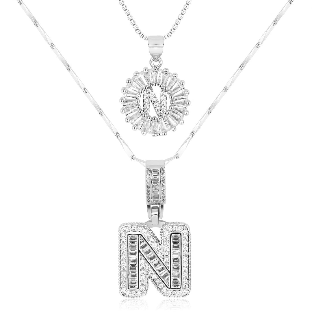 Primrose | Anfangsbuchstaben-Halsketten mit 14k Diamanten (2 Stück)