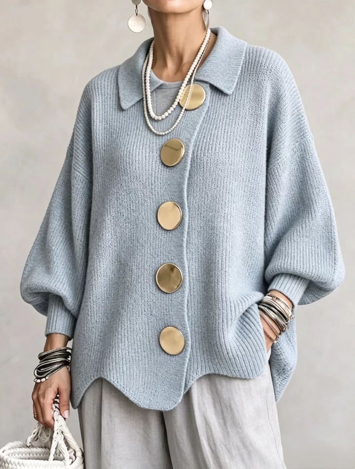 Maria | Oversize-Cardigan mit goldenen Knöpfen
