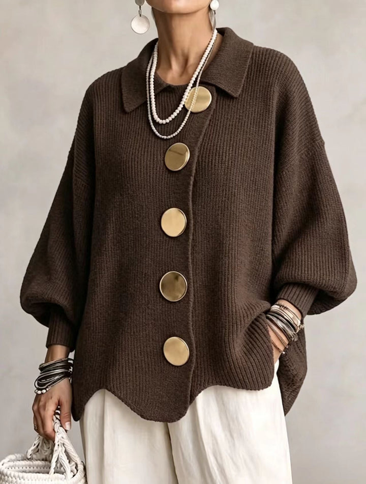 Maria | Oversize-Cardigan mit goldenen Knöpfen