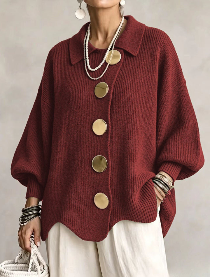 Maria | Oversize-Cardigan mit goldenen Knöpfen