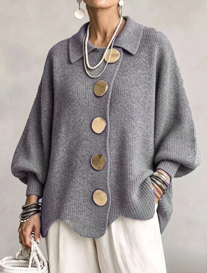 Maria | Oversize-Cardigan mit goldenen Knöpfen
