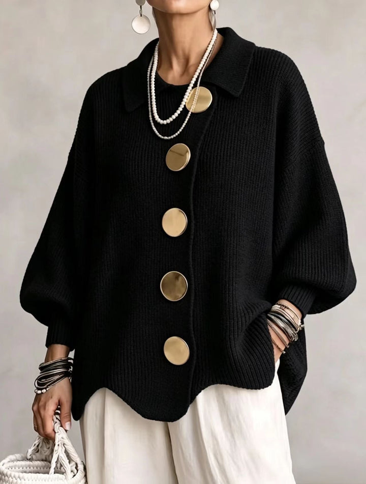 Maria | Oversize-Cardigan mit goldenen Knöpfen