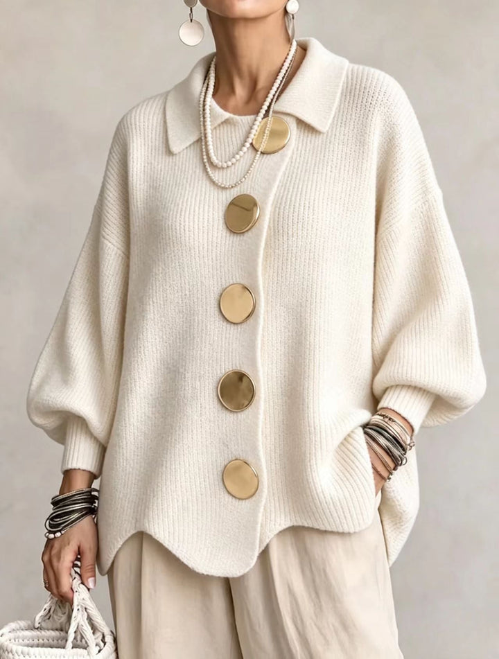 Maria | Oversize-Cardigan mit goldenen Knöpfen