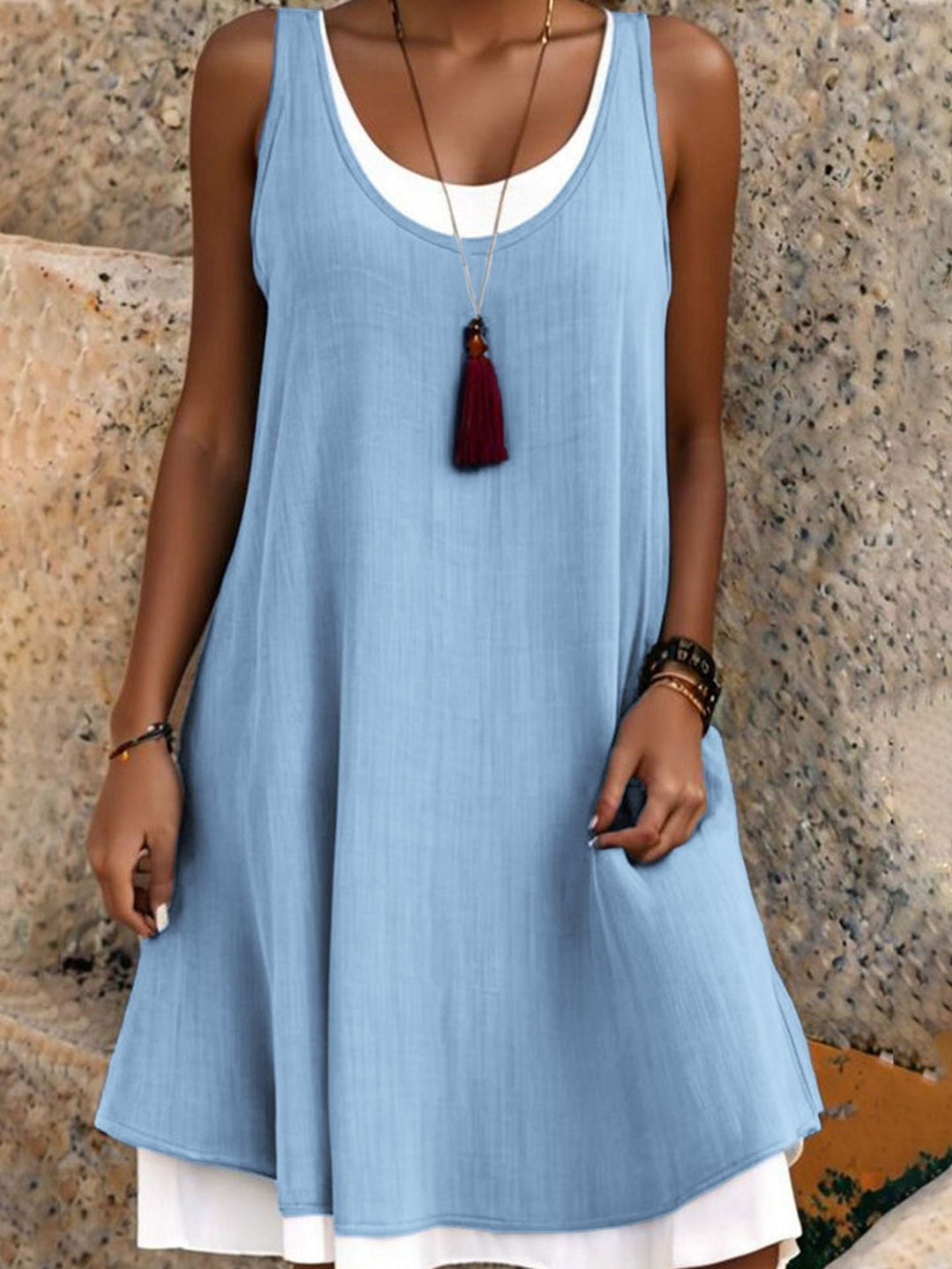 Gabrielle | Kleid mit Zwei-Teile-Effekt und Schichten-Design in Eleganter Stil
