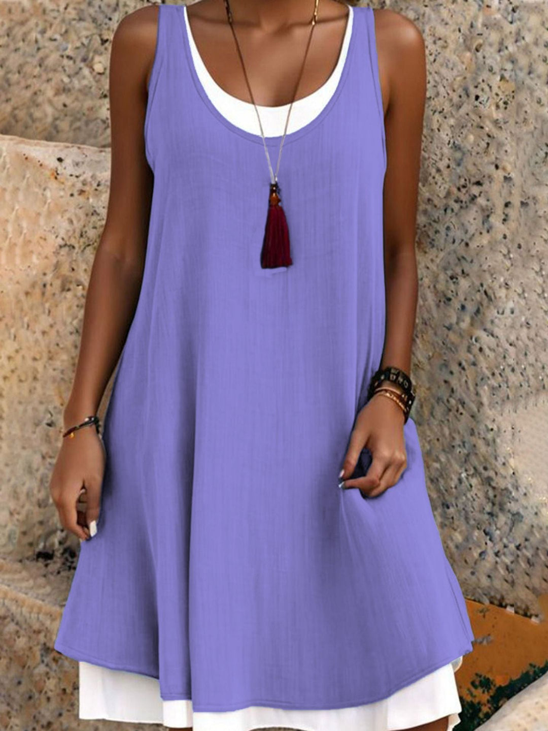 Gabrielle | Kleid mit Zwei-Teile-Effekt und Schichten-Design in Eleganter Stil