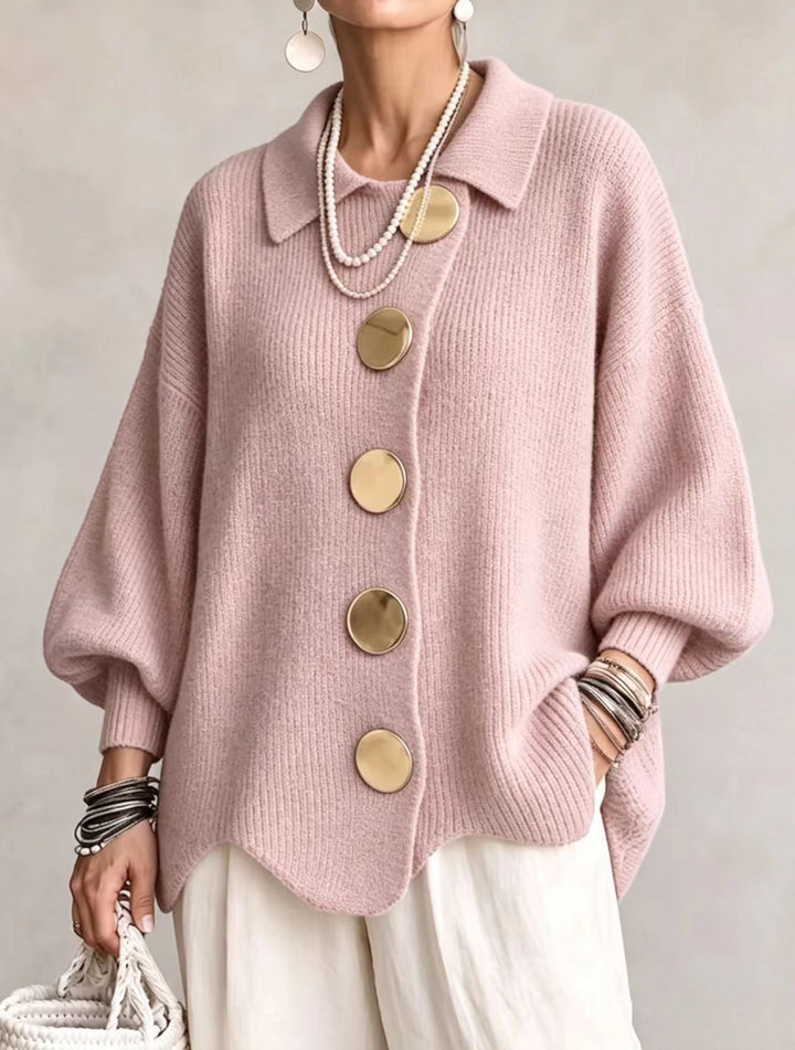 Maria | Oversize-Cardigan mit goldenen Knöpfen