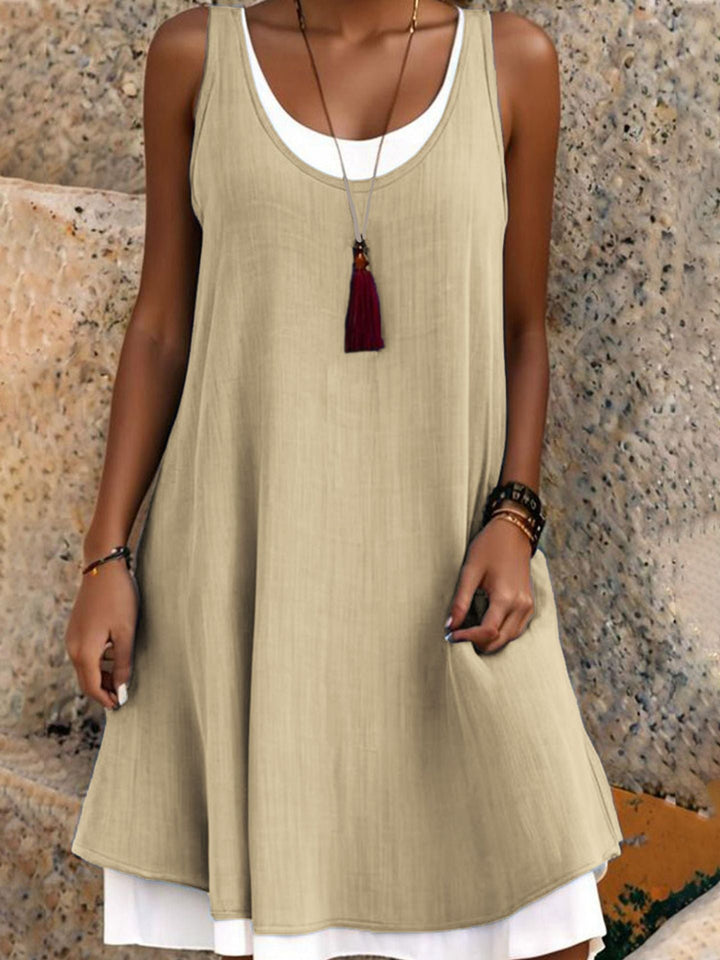 Gabrielle | Kleid mit Zwei-Teile-Effekt und Schichten-Design in Eleganter Stil