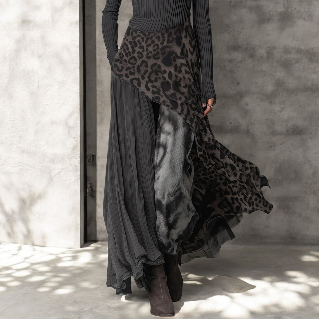 Vireli | Elegantes und Fließendes Maxikleid mit Leopardenmuster