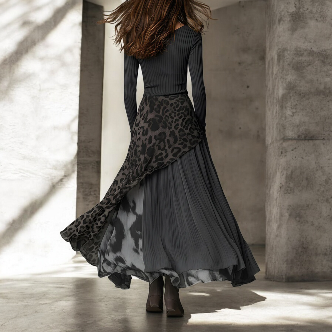 Vireli | Elegantes und Fließendes Maxikleid mit Leopardenmuster