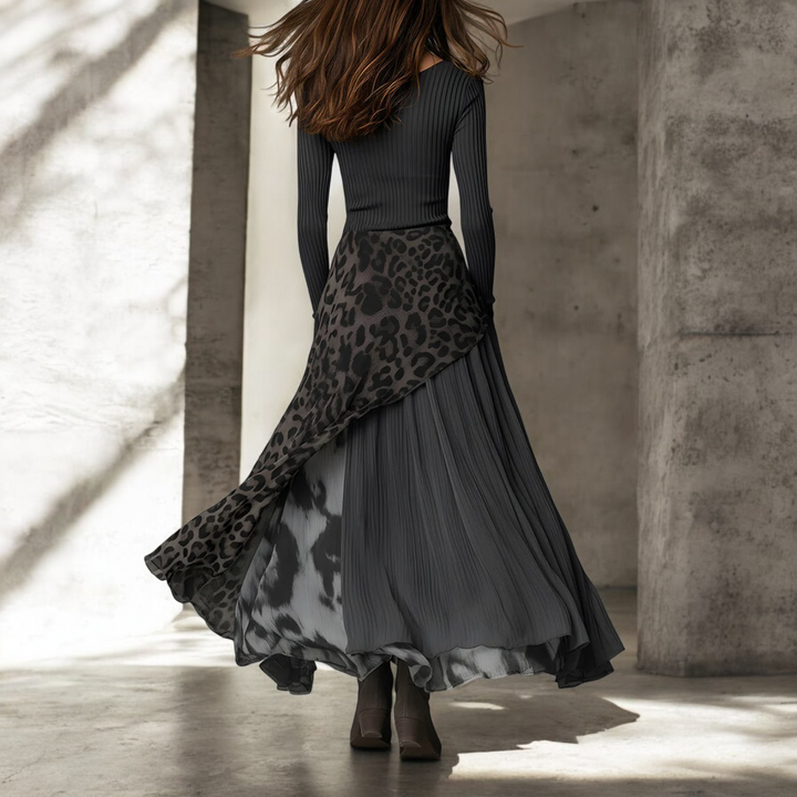 Vireli | Elegantes und Fließendes Maxikleid mit Leopardenmuster