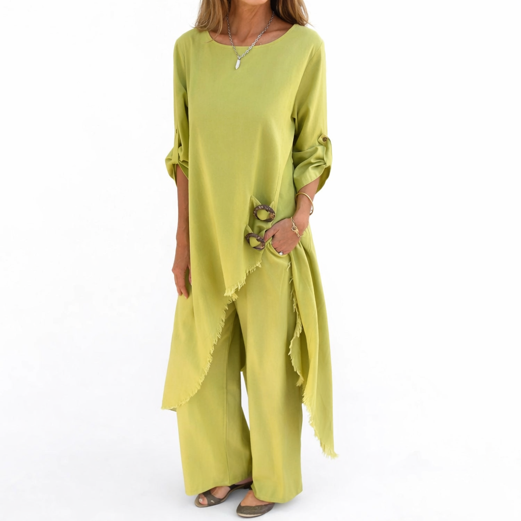Quivelle | Elegantes 2-teiliges Set aus Baumwolle und Leinen