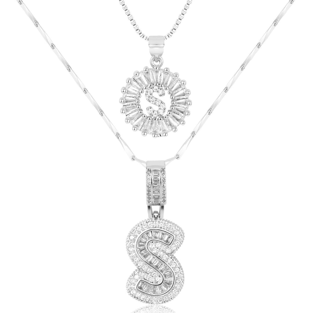 Primrose | Anfangsbuchstaben-Halsketten mit 14k Diamanten (2 Stück)