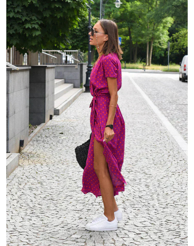 Delia | Elegantes Kleid mit V-Ausschnitt und figurformendem Schnitt