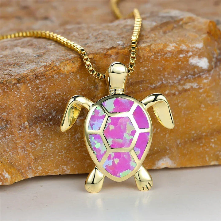 Ella | Halskette mit Schildkröten-Anhänger aus Opal