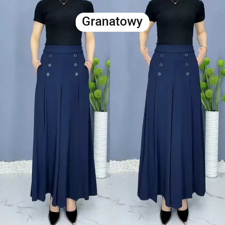 Nell | Elegante plissierte Hosen mit weitem Bein
