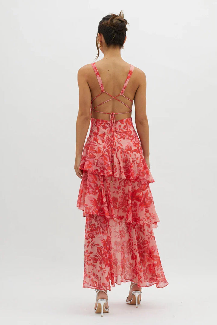 Haven | Elegantes Midikleid mit Blumenmuster
