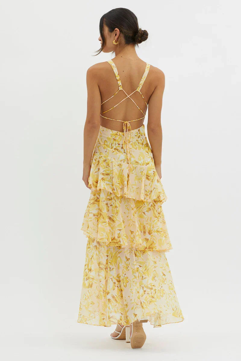 Haven | Elegantes Midikleid mit Blumenmuster