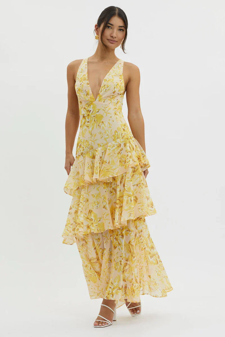 Haven | Elegantes Midikleid mit Blumenmuster