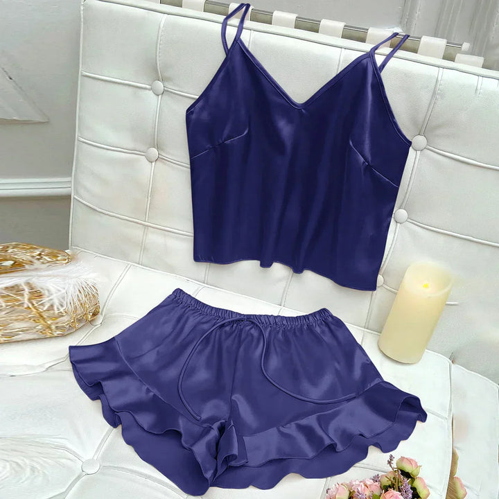 Jessa | Komplettes Pyjama-Set mit Satin-Top und Shorts