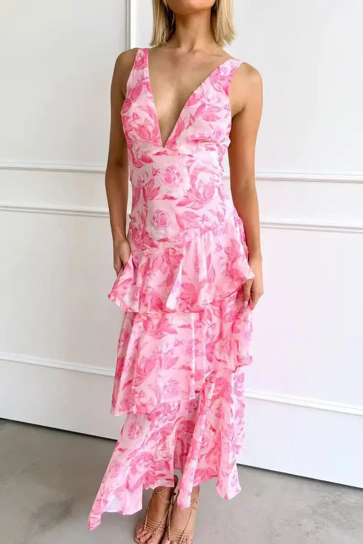 Haven | Elegantes Midikleid mit Blumenmuster