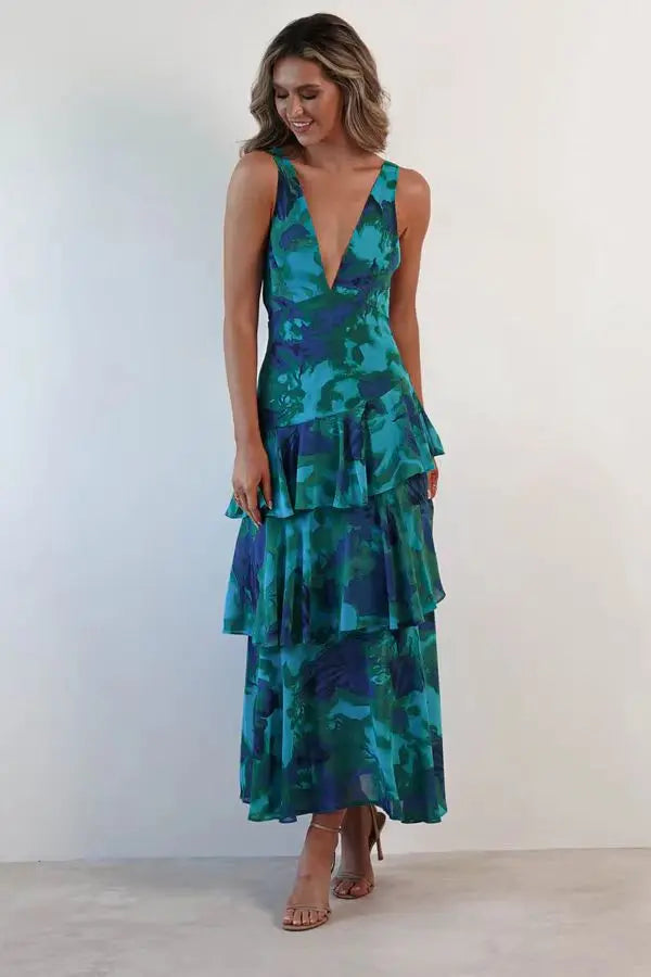 Haven | Elegantes Midikleid mit Blumenmuster