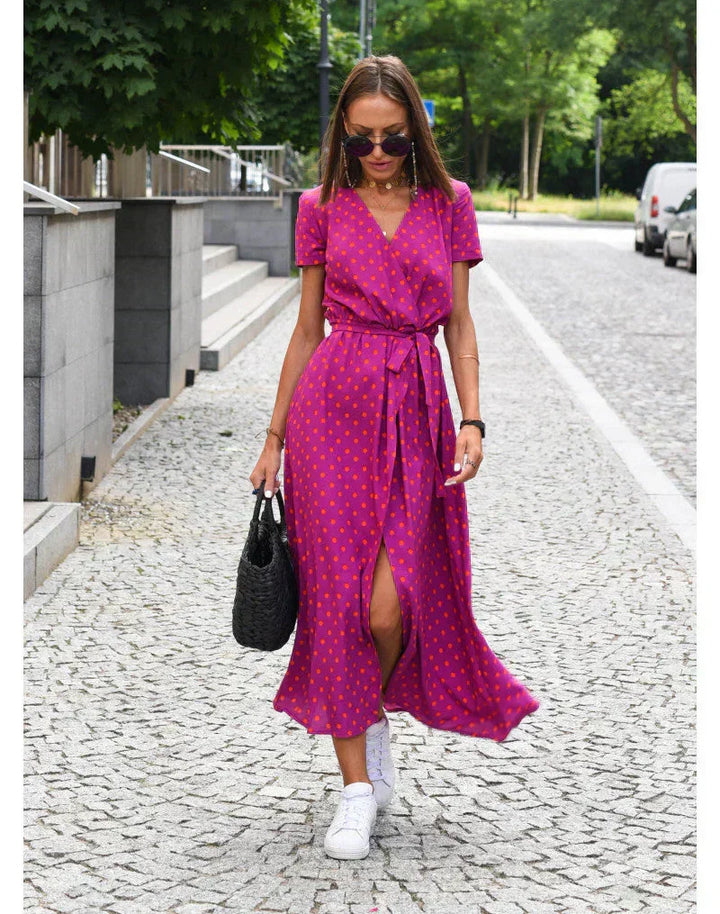 Delia | Elegantes Kleid mit V-Ausschnitt und figurformendem Schnitt
