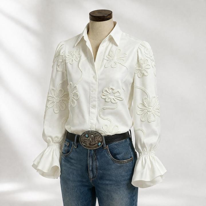 Sivana | Feminine Blumendruck Langarm-Bluse