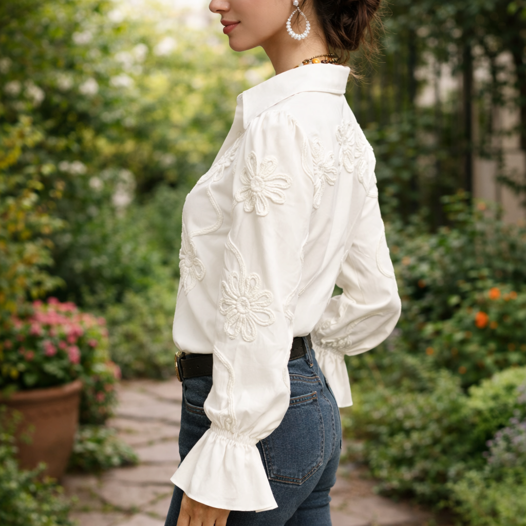 Sivana | Feminine Blumendruck Langarm-Bluse