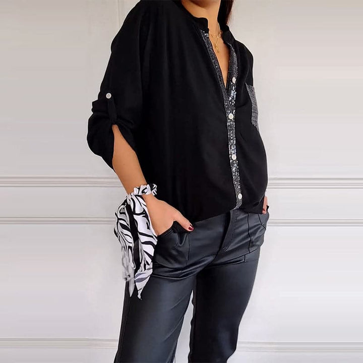 Hadley | Top Casual aus Patches mit Glitzernden Pailletten