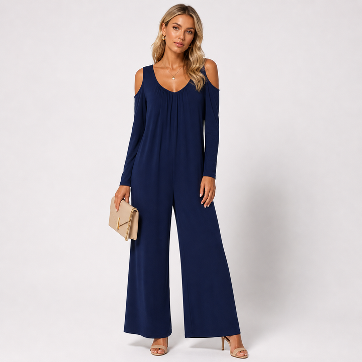 Tansira | Eleganter Jumpsuit mit Off-Shoulder-Design und Inklusive Ohrringe