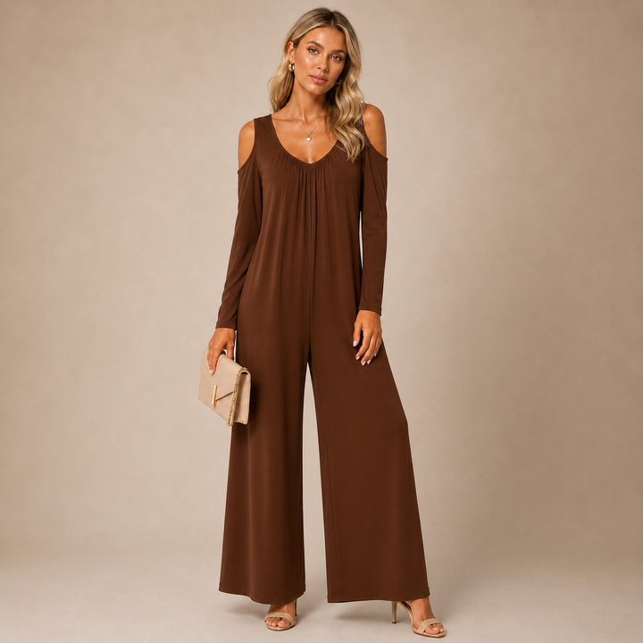 Tansira | Eleganter Jumpsuit mit Off-Shoulder-Design und Inklusive Ohrringe