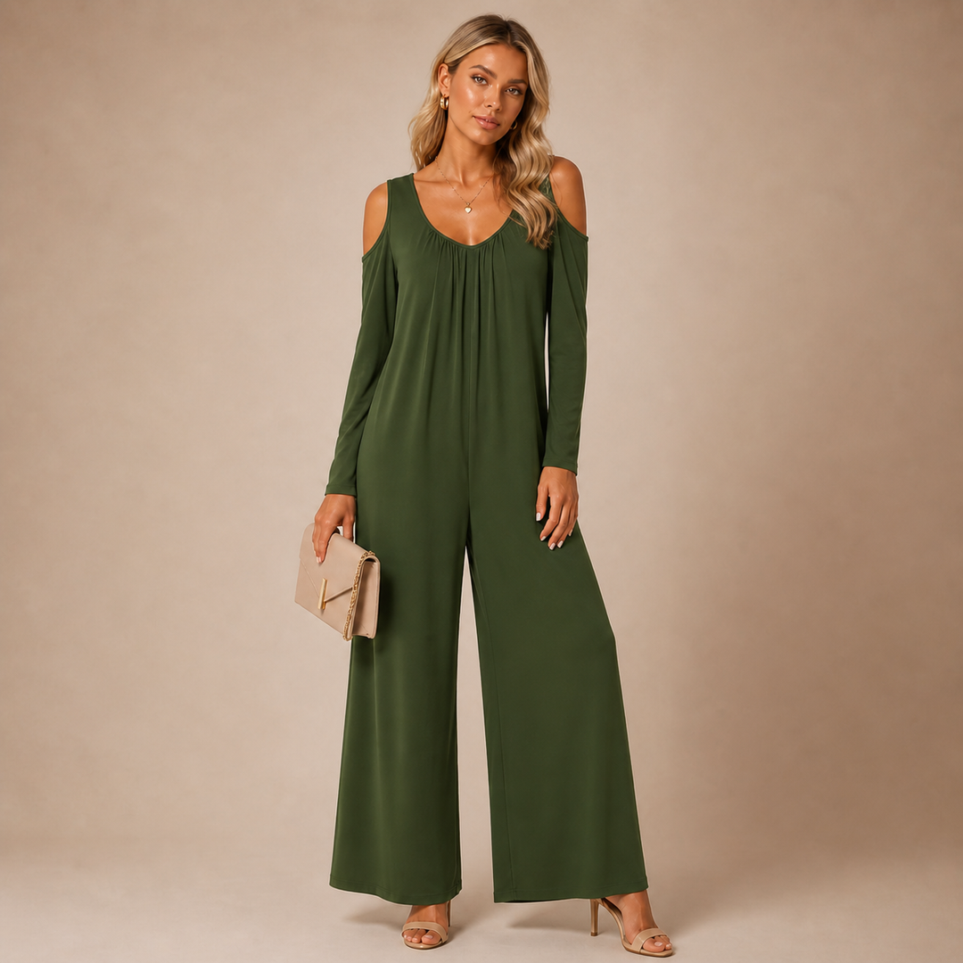 Tansira | Eleganter Jumpsuit mit Off-Shoulder-Design und Inklusive Ohrringe