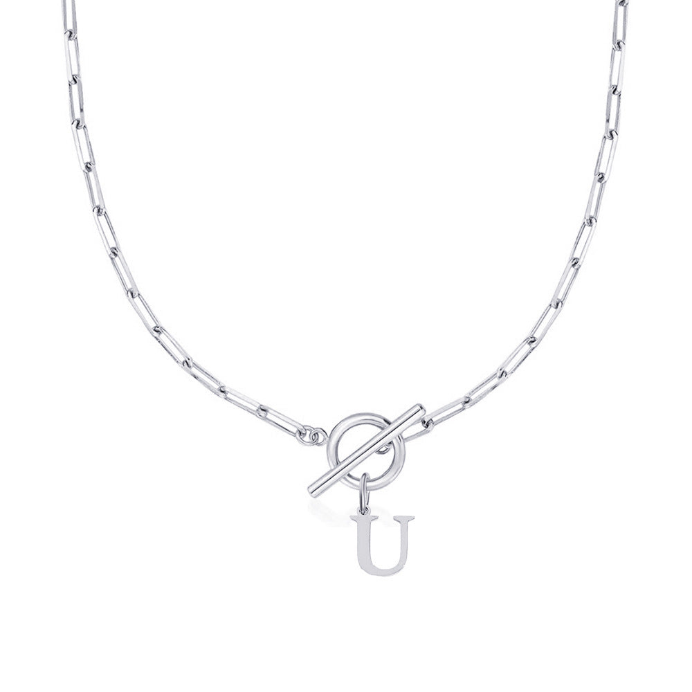 Ganelle | Moderne Paperclip Initialien Halskette