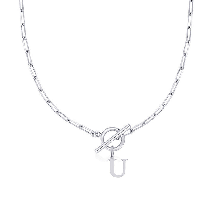Ganelle | Moderne Paperclip Initialien Halskette
