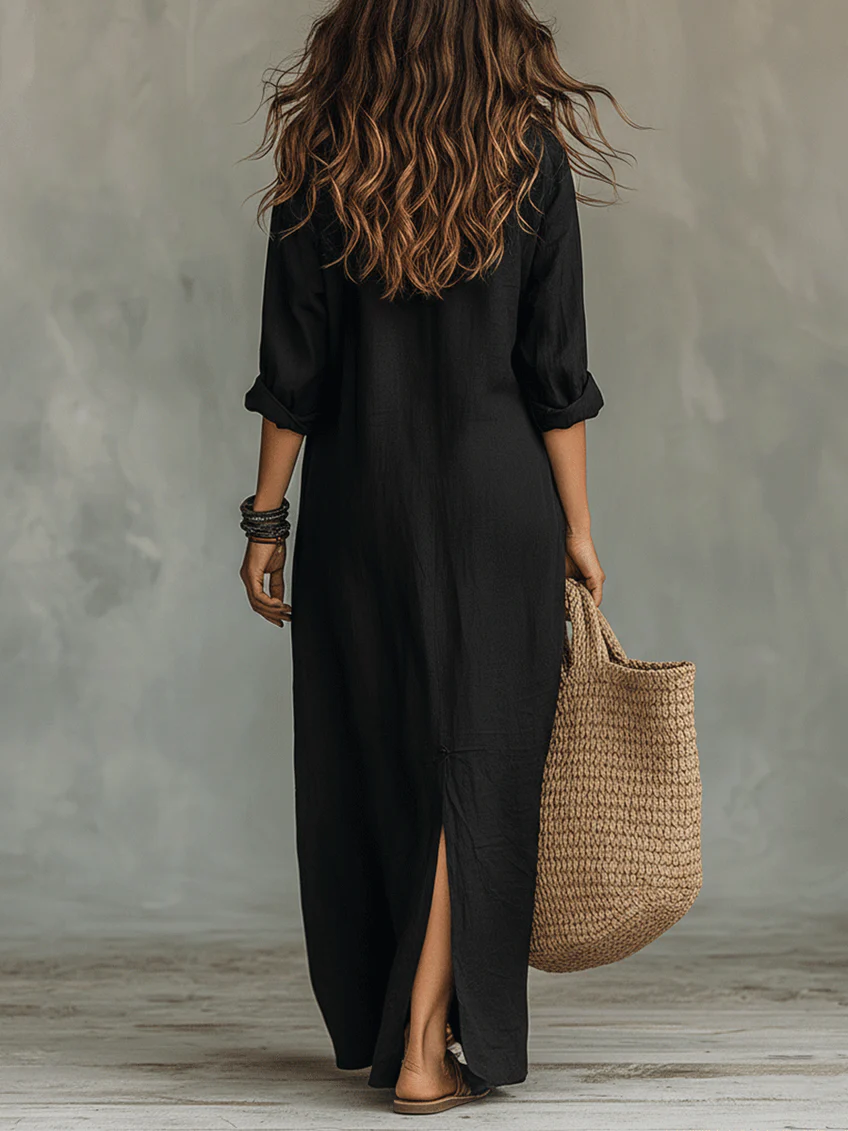 Hattie | Langes Kleid mit Knöpfen