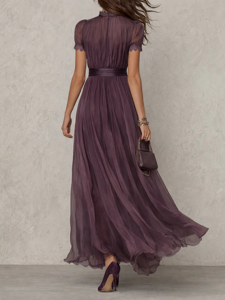 Bellamy | Vintage-inspiriertes Violettes Chiffon-Maxikleid