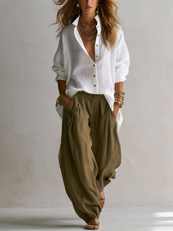 Phoebe | Set aus Bluse und Ballonhose