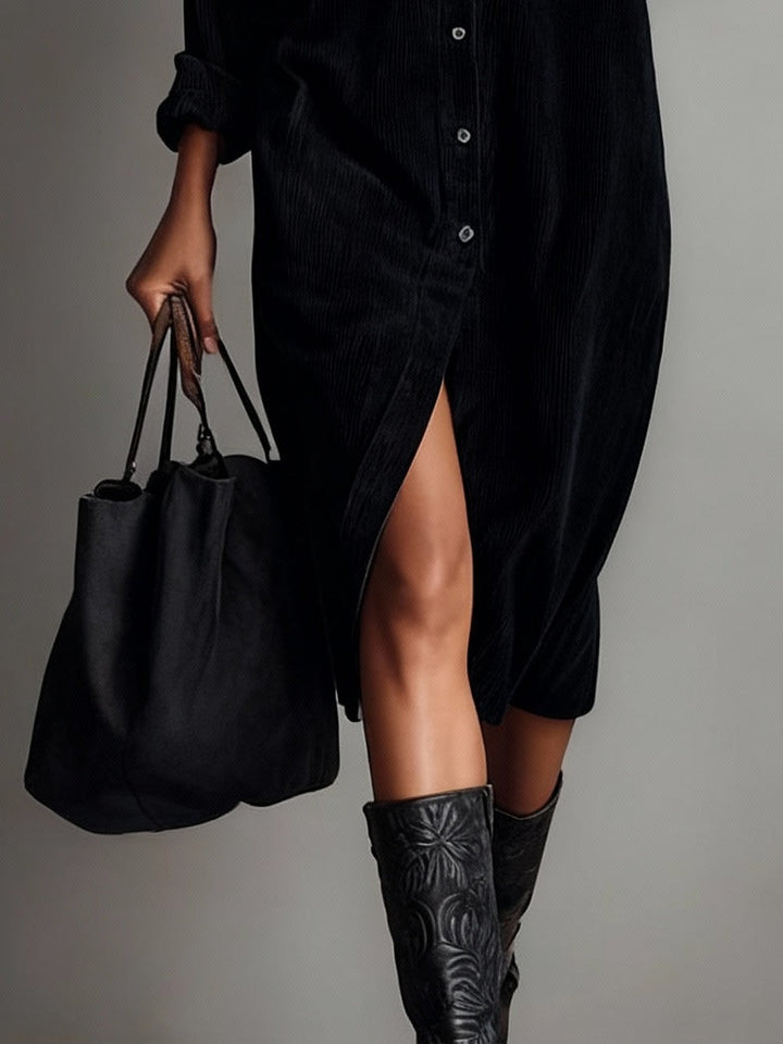 Kiara | Midikleid mit Knöpfen und Taschen