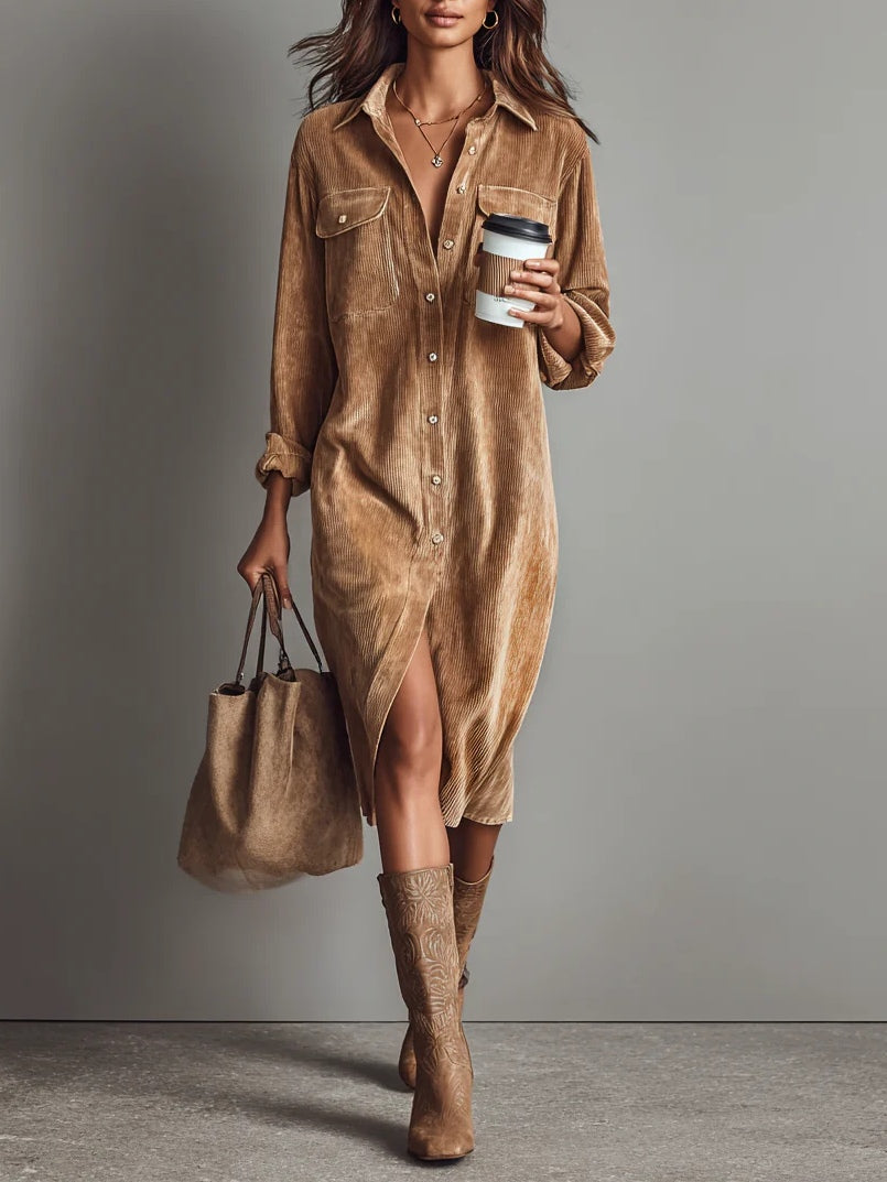 Kiara | Midikleid mit Knöpfen und Taschen