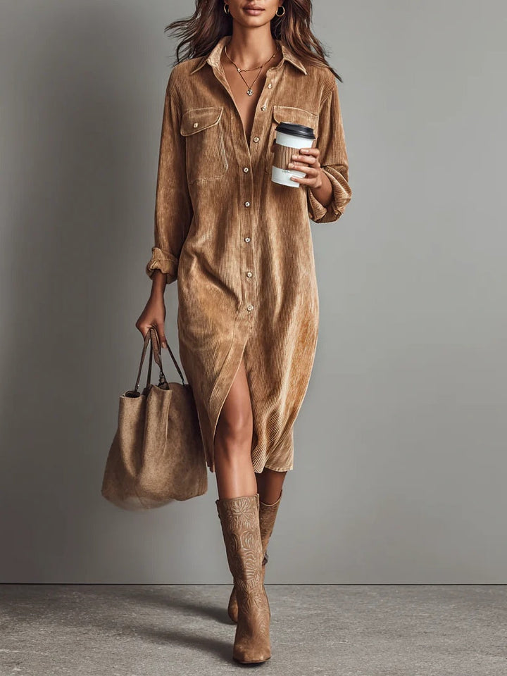 Kiara | Midikleid mit Knöpfen und Taschen